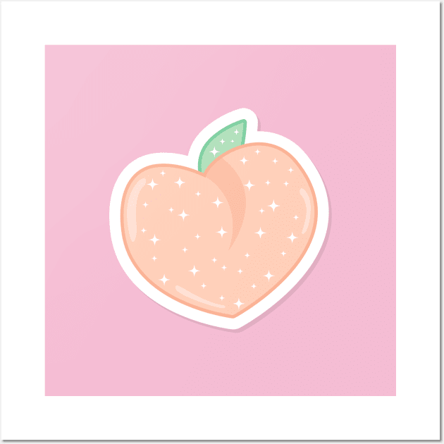 Cute Peach Design Wall Art by BrightLightArts